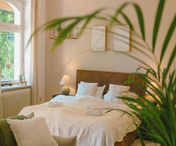 Big-size Bett Gartenapartment