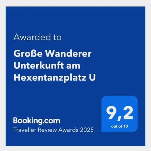 Große Wanderunterkunft Am Hexentanzplatz U