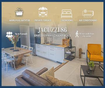 Jacuzzi Terrasse 86 - Terrasse & Climatisation - 4 Personnes - Bnb Epernay