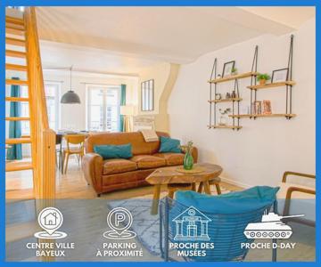 Freedom Grand Triplex Lumineux Décoration Contemporaine - Plein Centre Historique Bayeux - Parking G