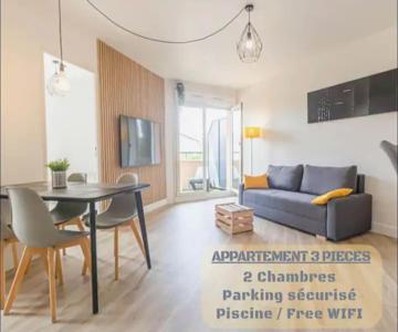 *t3*toulouse Purpan+parking+piscine