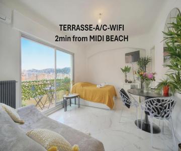 Lumineux Studio TERRASSE, Clémenceau-CANNES CENTRE A0B192