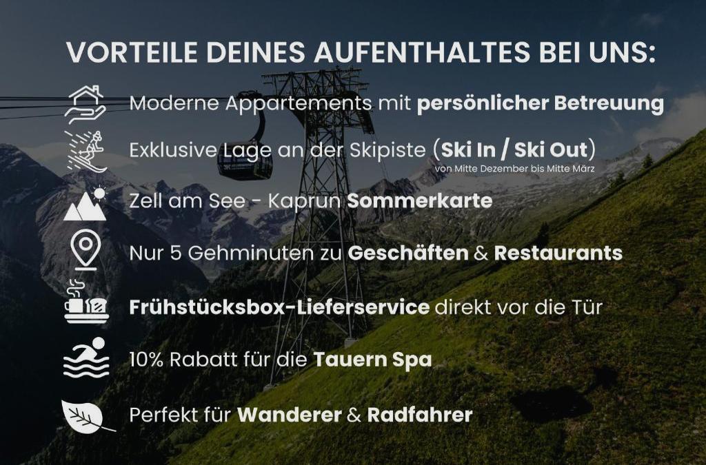 Appartements Bergfried - Ski In Ski Out, inklusive Sommerkarte, zentral mit Ausblick über Kaprun