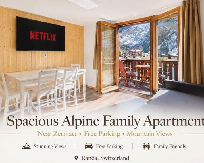 Spacious Alpine Family Apartment near Zermatt