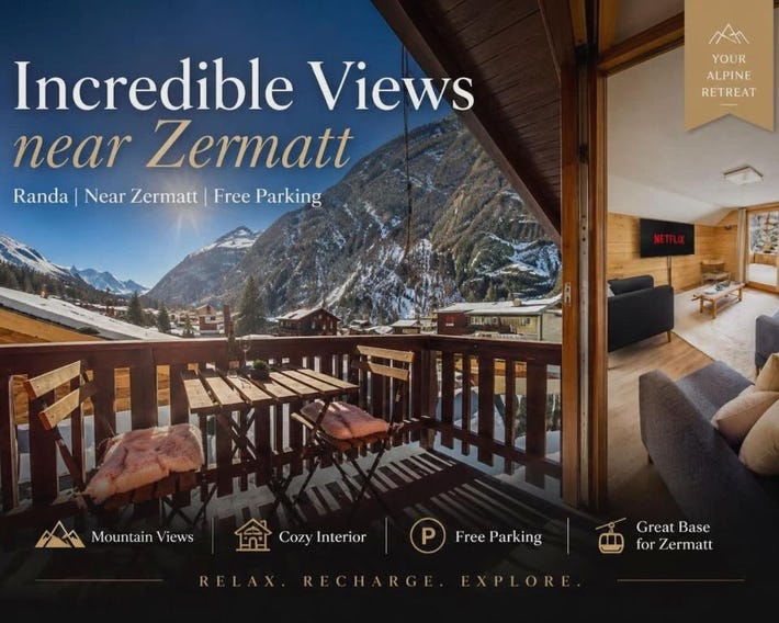 Apartment with Incredible Views near Zermatt