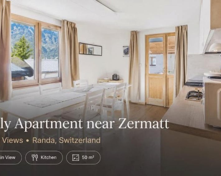 Family Apartment near Zermatt with Stunning Views