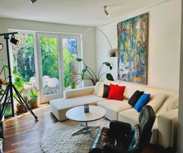 Townhouse with garden, terrace & balcony