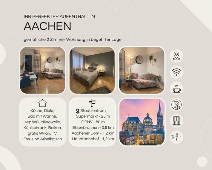 Cozy x City-Appartement x 2 Zimmer x Balkon
