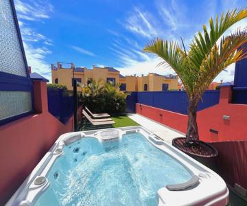 Casa privada con jacuzzi en Meloneras 7 huéspedes, terraza exclusiva