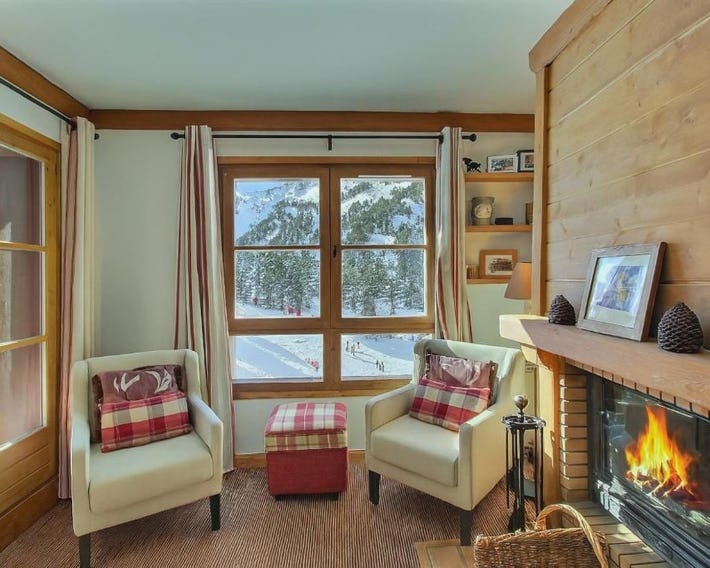 Arc 1950, Appartement 4 chambres Duplex, Cheminée, 10 pers, Vue Montagne, Sauna, Hammam, Jacuzzi, sa