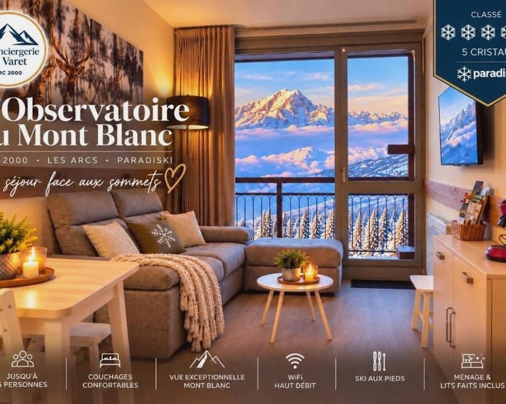 L'observatoire du MontBlanc - Ménage et lits faits inclus - Ski IN-OUT - Wifi - Arc 2000 - LaConcier