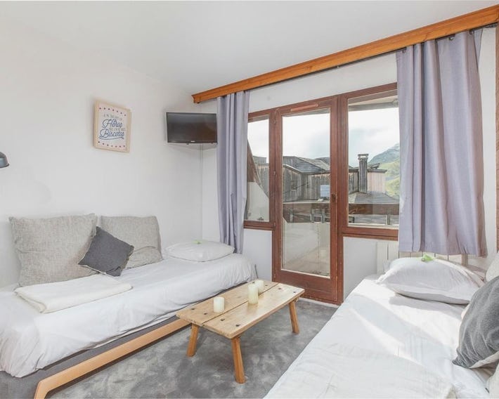 Studio cabine confortable pour 4 à Avoriaz, balcon plein sud