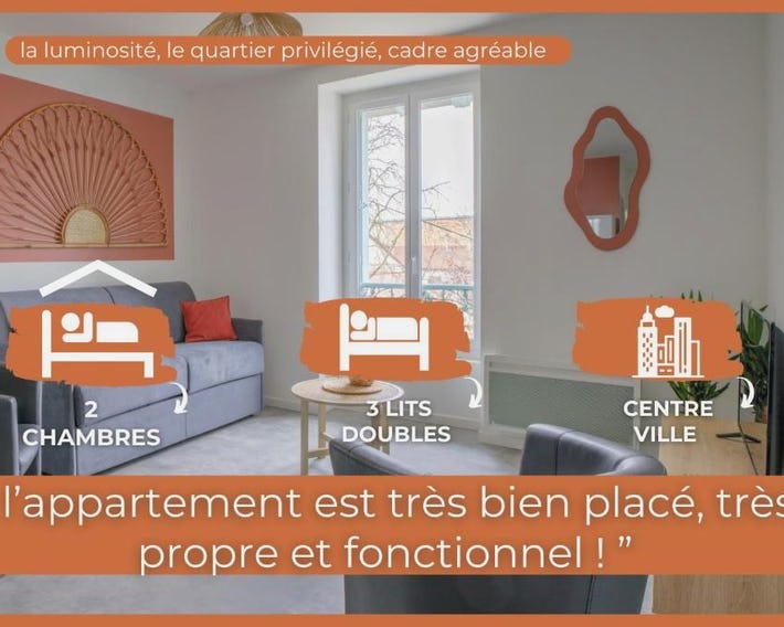 Tournette -6 pers - Hyper Centre - WIFI