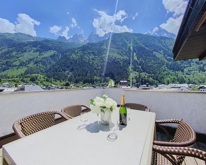 Two bedroom apartment, Hypercenter, terrace Mont Blanc, parking