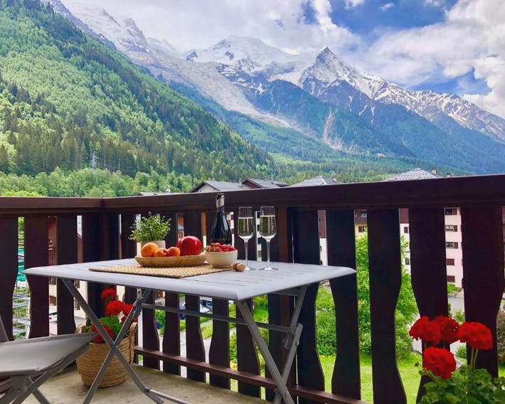 Mont Blanc 43, vue Mont Blanc , balcon, parking