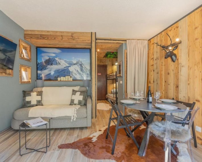 Chalet studio Megève enface des remontées mécaniques et parking gratuit