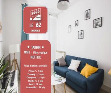 Le 62 - Spacieux T2 - Garage gratuit, Jardin, Tram