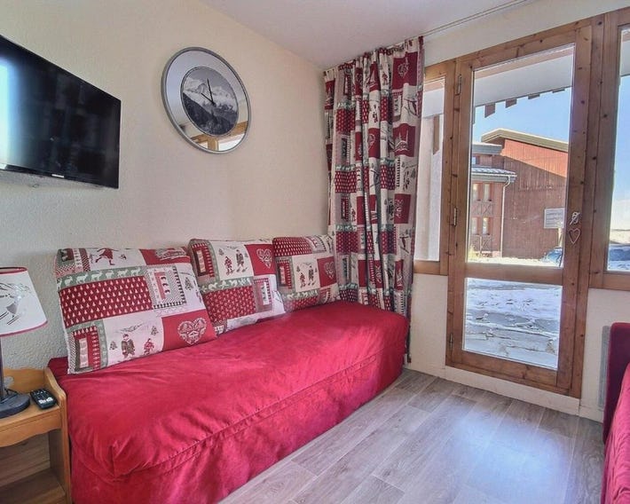 Studio cabine à Belle Plagne, 4 personnes, terrasse vue sud-ouest - FR-1-455-260