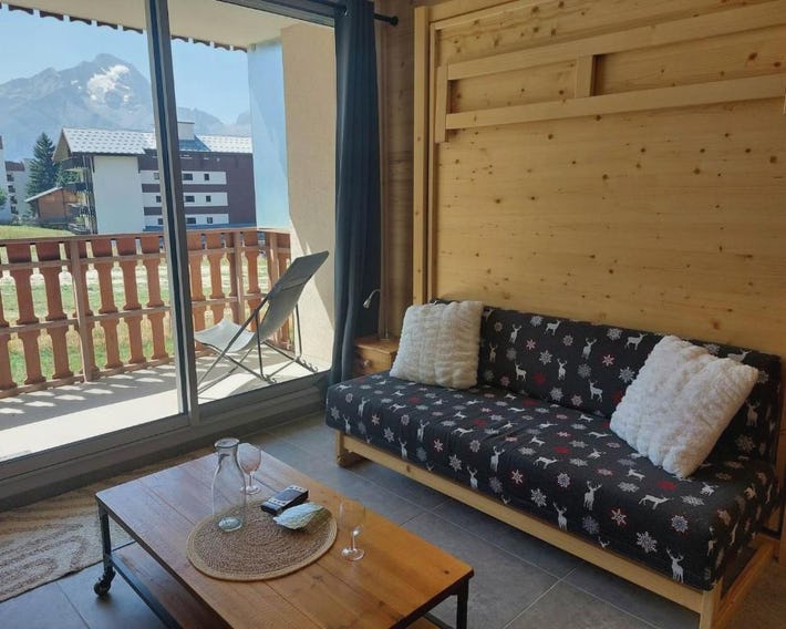 Studio 28m² 4 pers, sauna, pied des pistes - FR-1-516-223