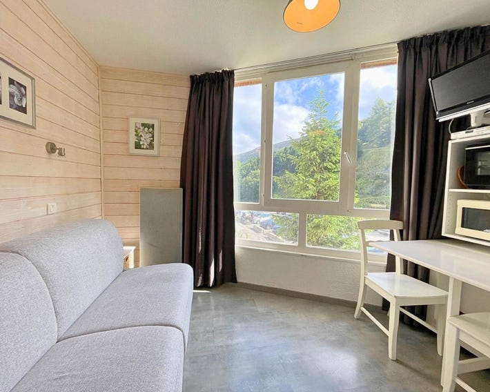 Charmant studio aux Ménuires pour 2, pied des pistes, proche commerces, équipements modernes - FR-1-