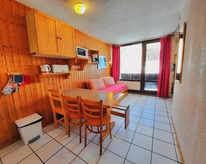 Studio cabine 4 pers, balcon, proximité télécabine, Preyerand - FR-1-452-320