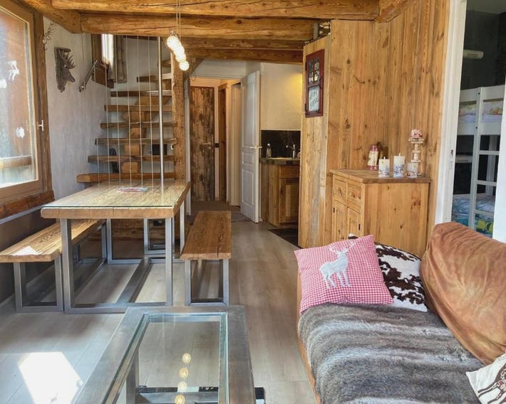 Duplex 3 chambres, style montagnard, 6 pers.