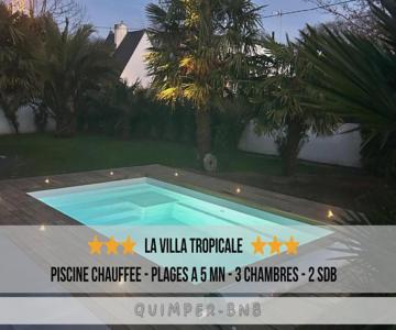 VILLA TROPICALE - Piscine Chauffée - Plages à 5 min - 3 chambres