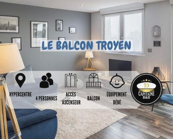 Le Balcon Troyen - Proche Hypercentre - 4 Pers.