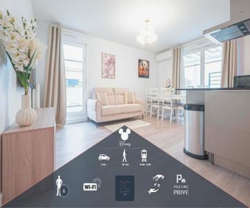 Disneyland-Paris, 6 pers, Wifi, Parking, Rooftop