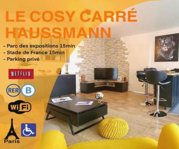 Cosy carré Haussmann, stade de franc, C D G, Paris