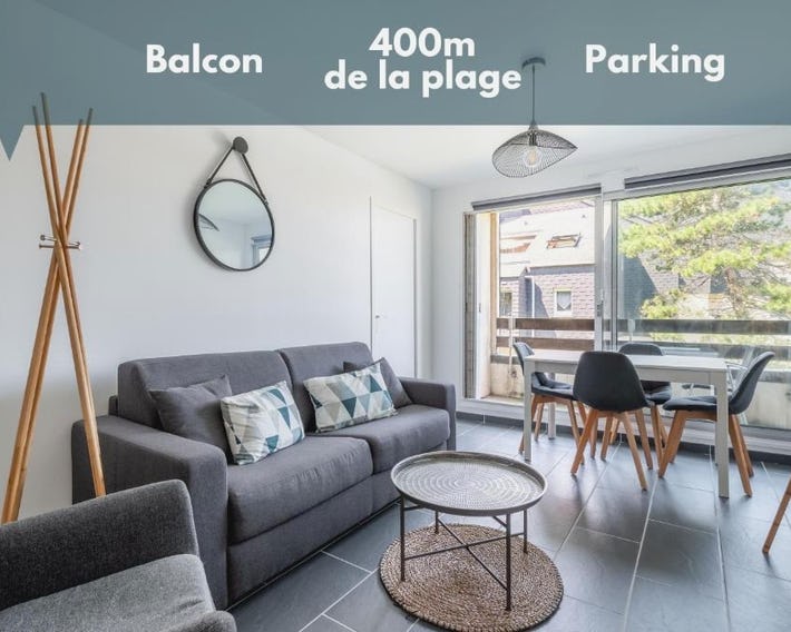 Appt lumineux - Avec balcon à 400m de la plage