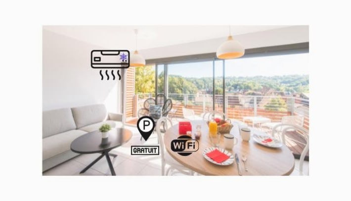 Le Coquet climatisé avec balcon Terrasse et parking