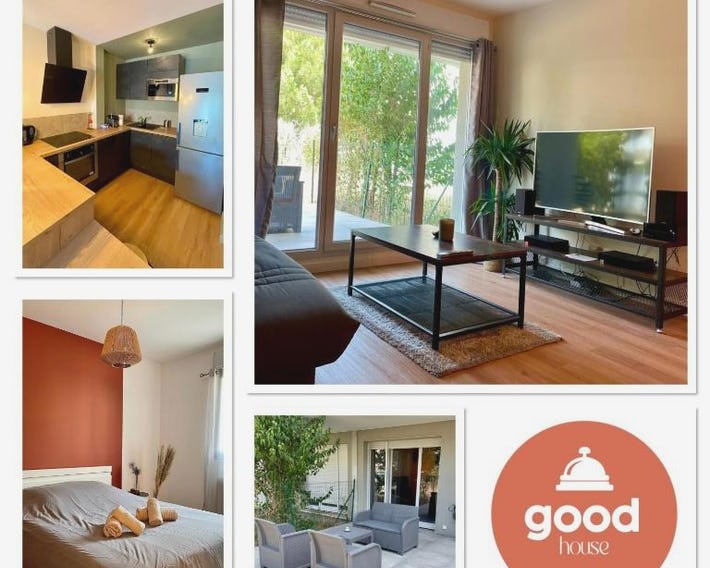L'Ovalie Appartement T2 CLIMATISE et JARDIN