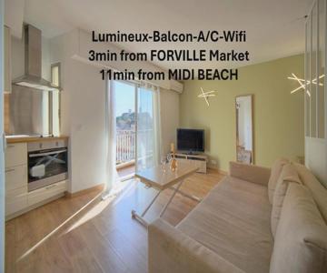 Studio Moderne BALCON, proche FORVILLE- CENTRE CANNES A0B198