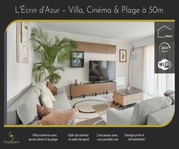 L'Écrin D'azur – Villa, Cinéma & Plage à 50m