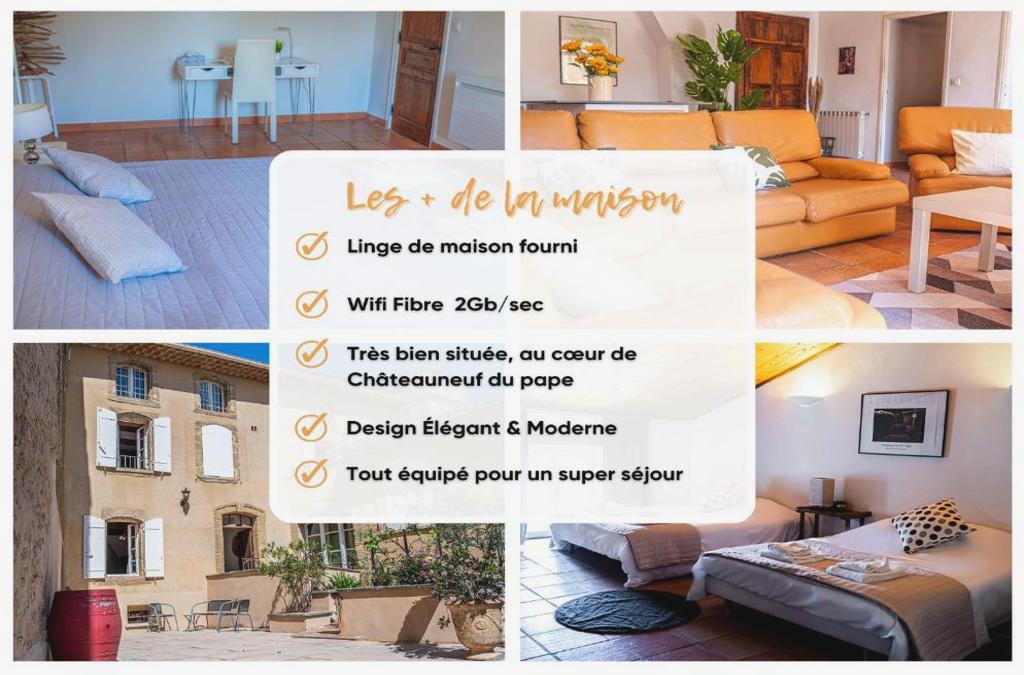 Pegau bedrooms, 3 chambres au centre de Châteauneuf-du-Pape