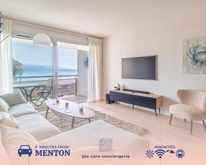 magnificent 2-room apartment sea view Roquebrune