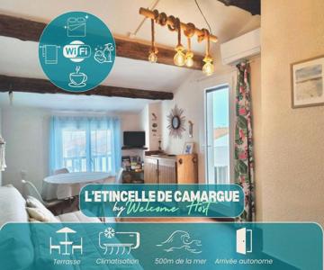 L'étincelle de Camargue, Plage et centre à pied
