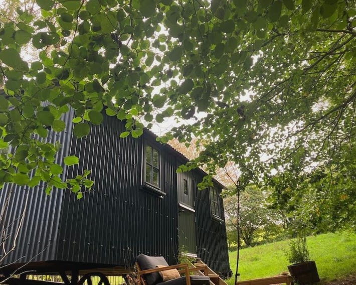 Cornwall Woodland Shepherd's Hut with Hot Tub - Deirdres Hut