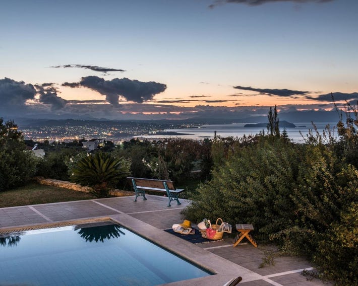 Villa Mariposa - panoramic sea view - near Chania city