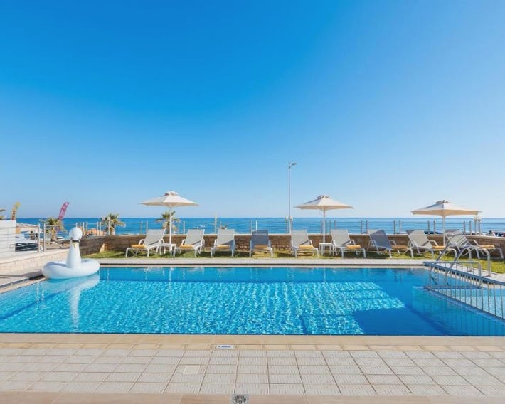 Irida beachfront Villa for 12 steps to amenities